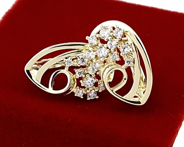 4540 Kolczyki złote pozłacane wiszące 14K cyrkonie 