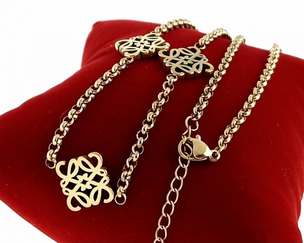 1004 Złoty łańcuszek 45+5cm naszyjnik stal chirurgiczna nierdzewna 316L 