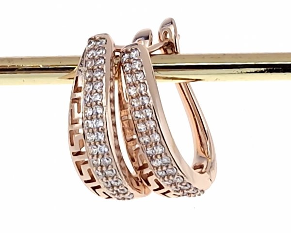 1500 Kolczyki złote cyrkonia pozłacane rose gold Xuping wiszące