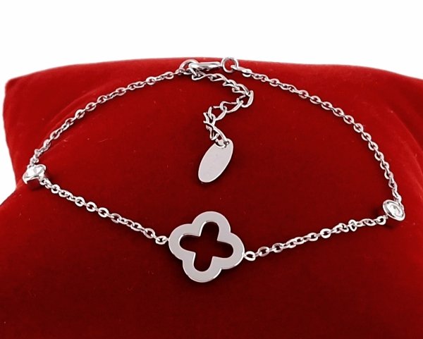 @2525 Bransoletka srebrna 17+3 stal chirurgiczna Blueberry celebrytka