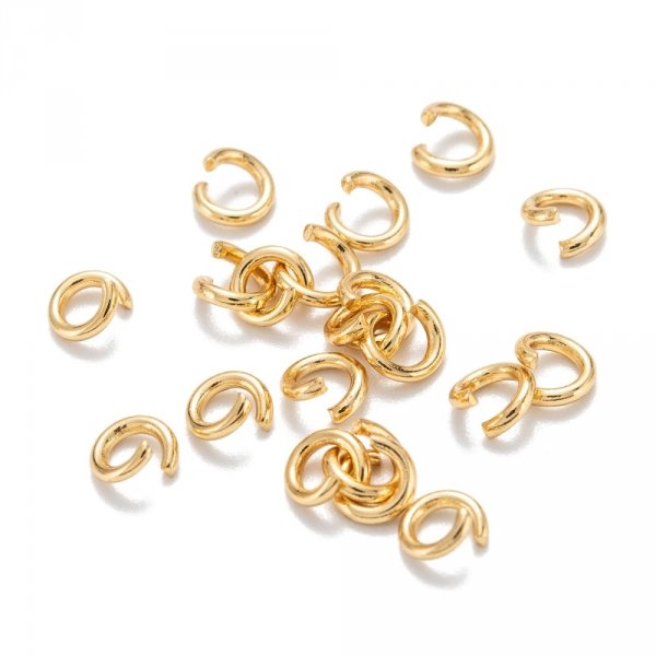 3720b Kółeczka pozłacane 14k 200 sztuk 5x1 mm złote otwarte 