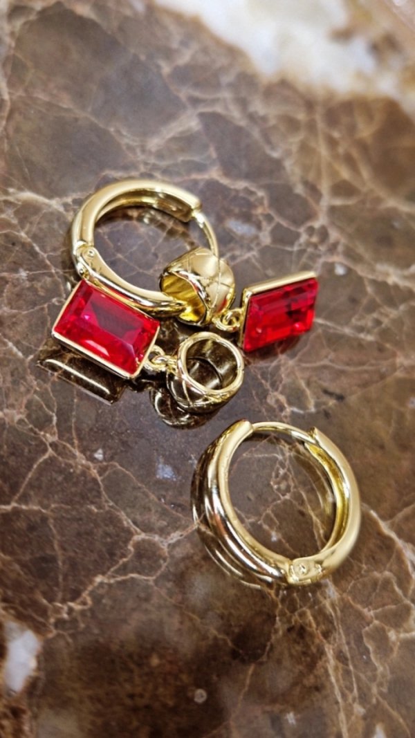 4867 Kolczyki złote pozłacane Austrian Crystal wiszące 14K cyrkonie Xuping 