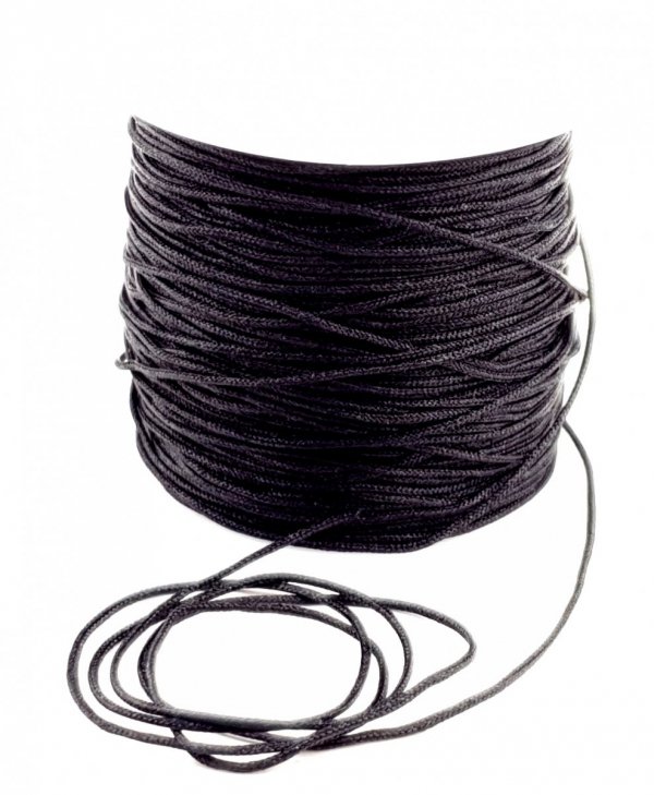 06 Sznurek jubilerski nylonowy czarny rolka 0,8mm 38-40m