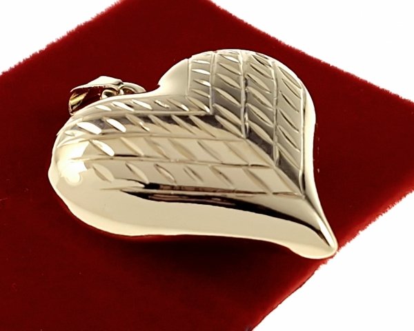 4322 Złota zawieszka błyszcząca pozłacana 14k serce