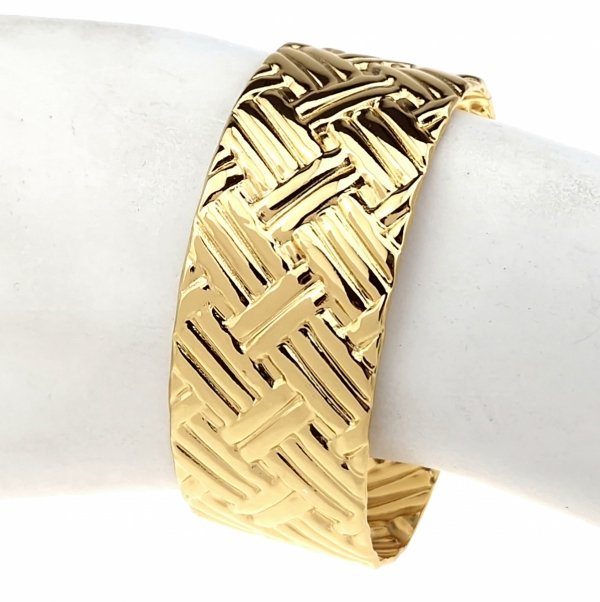 op261 Bransoletka złota 6cm stal chirurgiczna bangla 316L