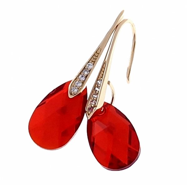 052 Kolczyki złote Austrian Crystal cyrkonia pozłacane 18k Xuping wiszące