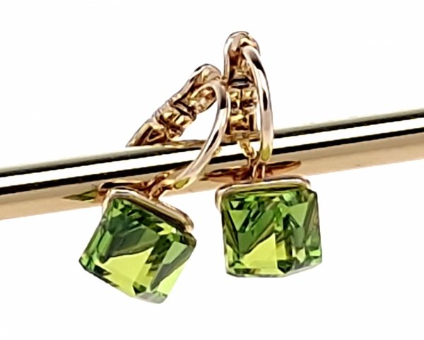 1507 Kolczyki złote Austrian Crystal cyrkonia pozłacane 18k Xuping wiszące