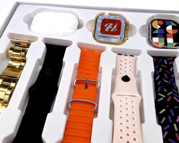 ***Złoty Smartwatch HiWatch ULTRA 3 BIG 2.3" AMOLED 10w1 zegarek wygodny słuchawki 