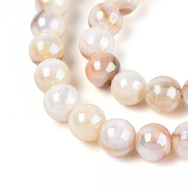 sz36 Koraliki naturalna muszla słodkowodna, kolor AB okrągłe 5mm sznur 38cm