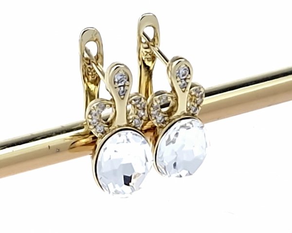 390b Kolczyki złote pozłacane wiszące 14K Xuping cyrkonie