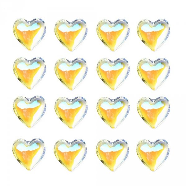 2102 Zawieszka szklana serce 41x42x15,5 mm