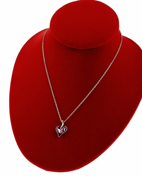 604 Złoty łańcuszek Austrian Crystal 41+5 naszyjnik pozłacany 14K Xuping serce