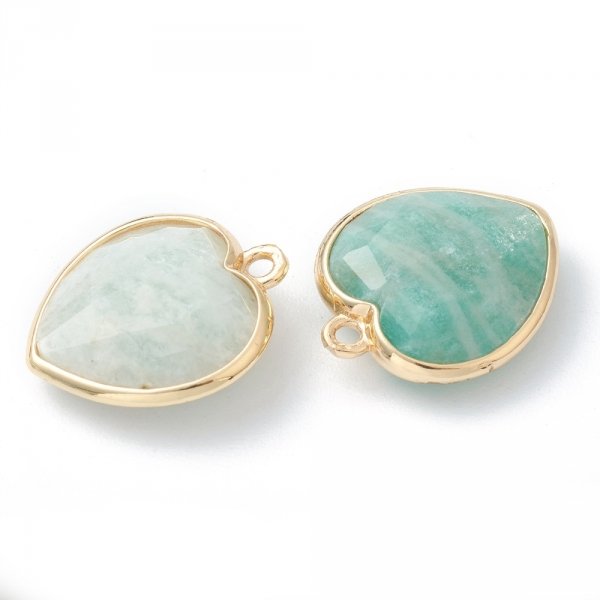1800j Zawieszka amazonit kamień naturalny serce