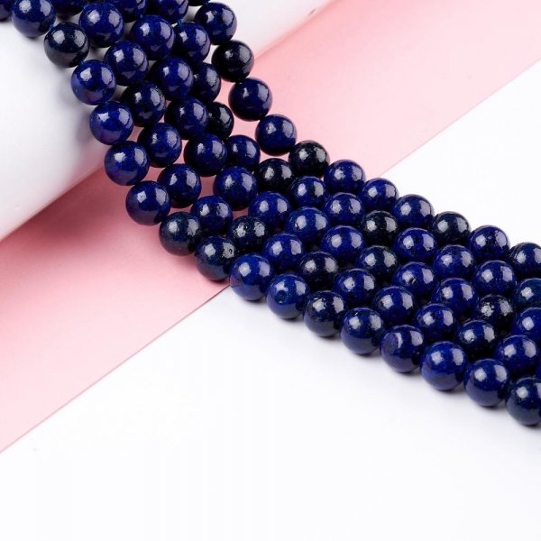 sz32 Lapis lazuli kamień naturalny 8mm pasmo sznur 38cm