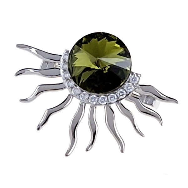4678 Elegancka broszka srebrna cyrkonia przypinka pozłacana białym złotem Xuping Austrian Crystal