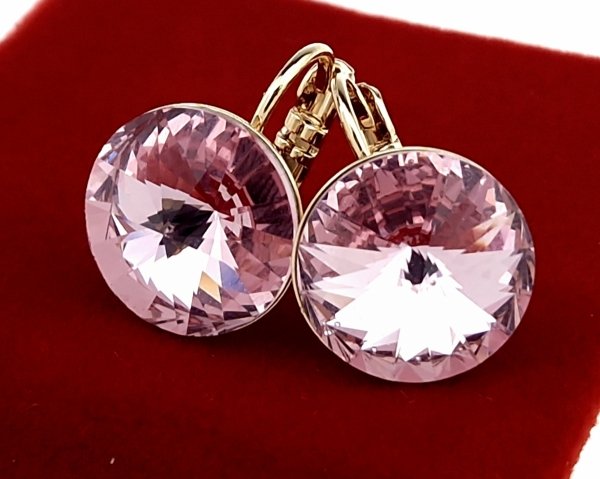 2525 Kolczyki złote pozłacane 18k wiszące Austrian Crystal
