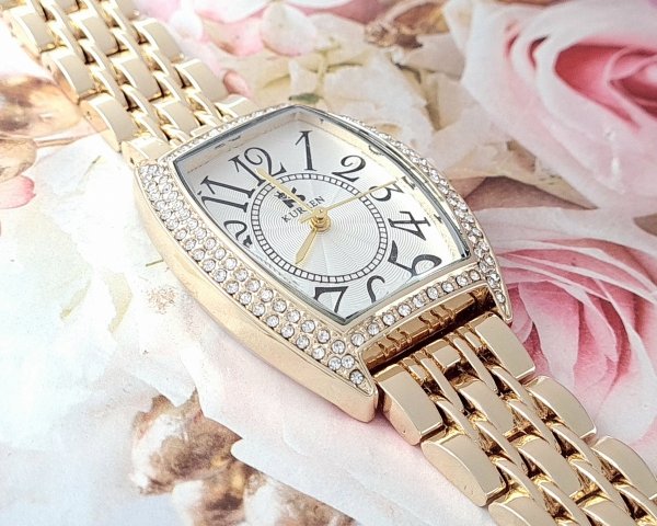 3966 Ekskluzywny damski złoty zegarek Kurren klasyk