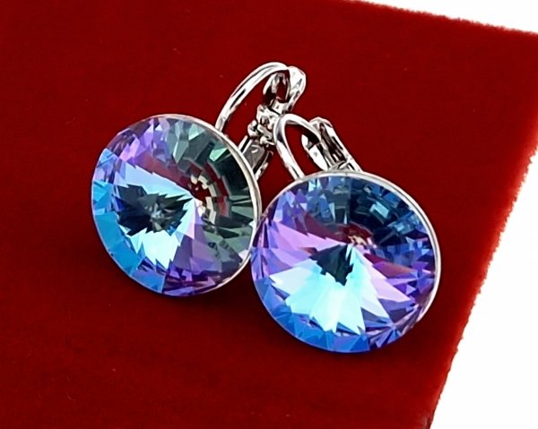 2933 Kolczyki srebrne pozłacane białym złotem wiszące Xuping