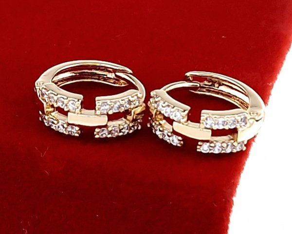 3018 Kolczyki złote cyrkonia pozłacane 18k Xuping wiszące