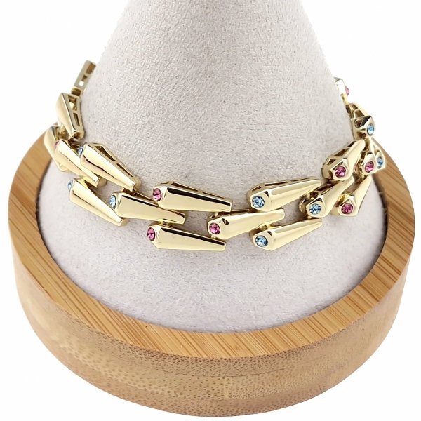 1498 Bransoletka elegancka złota 16+2+2cm pozłacana 14k Xuping cyrkonie