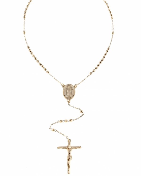 1210 Złoty łańcuszek 60cm naszyjnik pozłacany 18K Xuping krawatka krzyżyk medalik