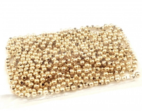 335C 500x Koraliki ze stali nierdzewnej 304, okrągłe, puste, złote, 3 x 2,5 mm, otwór: 1,2 mm