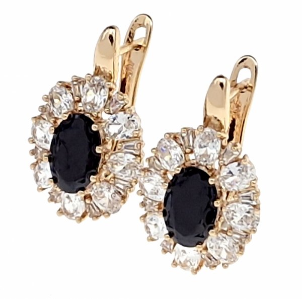 3184 Złote kolczyki pozłacane 18k cyrkonie eleganckie Xuping wiszące 