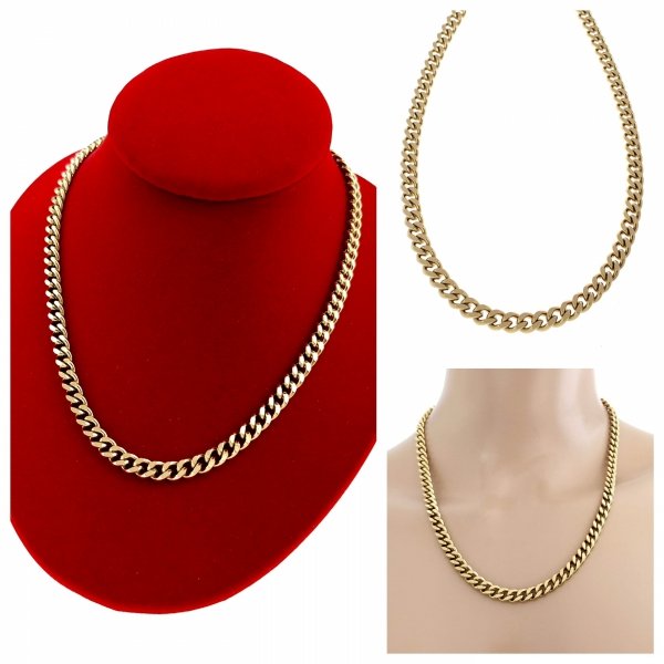 2046 Złoty łańcuszek naszyjnik 50cm stal chirurgiczna 316L celebrytka 