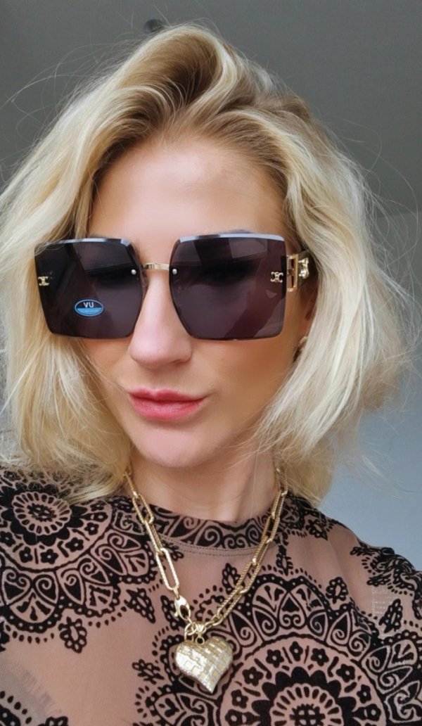 ok90 Damskie okulary przeciwsłoneczne ozdobne lato wakacje UV400