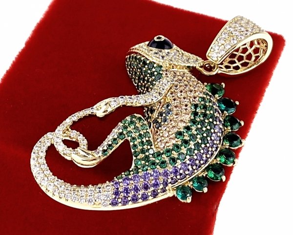 1217 Złota zawieszka cyrkonie błyszcząca pozłacana 14k Xuping kameleon