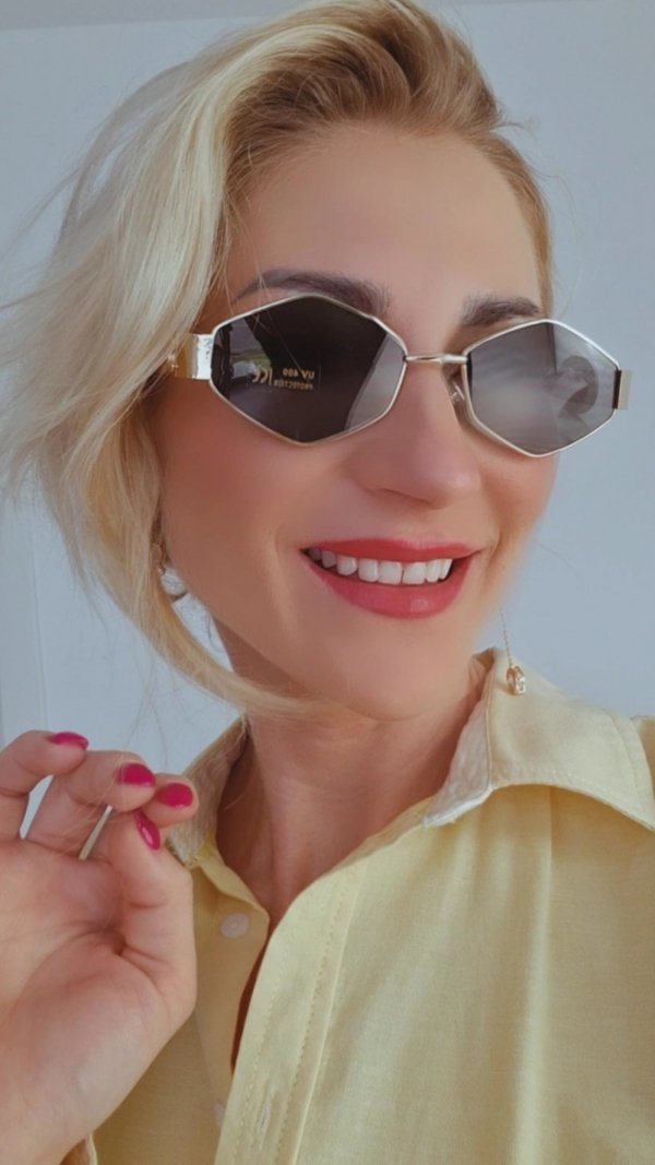 ok45 Damskie okulary przeciwsłoneczne muchy ozdobne UV400