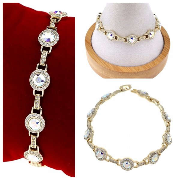 2969 Bransoletka elegancka złota 17+2cm pozłacana 14k Xuping Austrian Crystal