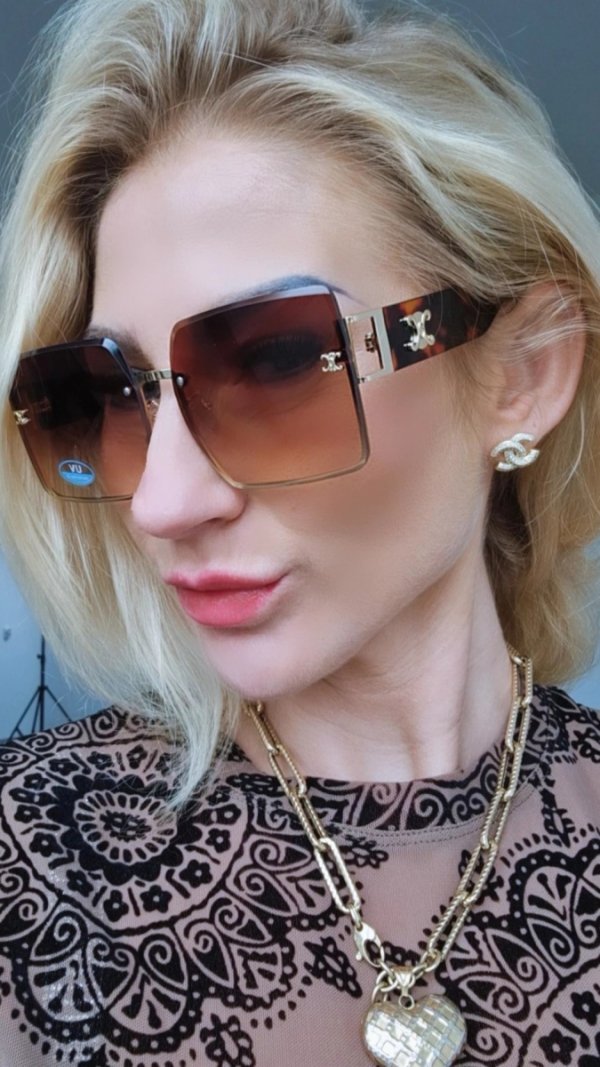 ok51 Damskie okulary przeciwsłoneczne ozdobne lato wakacje UV400