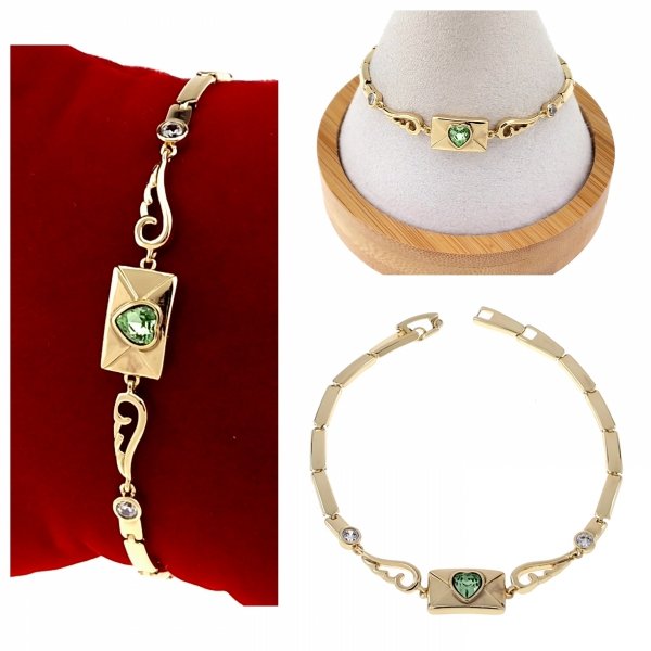 1335 Bransoletka elegancka złota 19cm pozłacana 14k Xuping Austrian Crystal