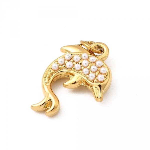 1879h Złota zawieszka błyszcząca stal chirurgiczna nierdzewna delfin