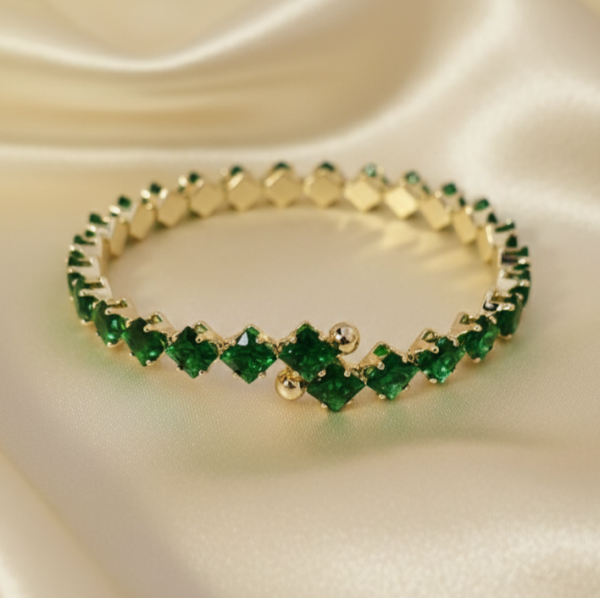 3349 Bransoletka elegancka złota bangla 6cm pozłacana 14k 
