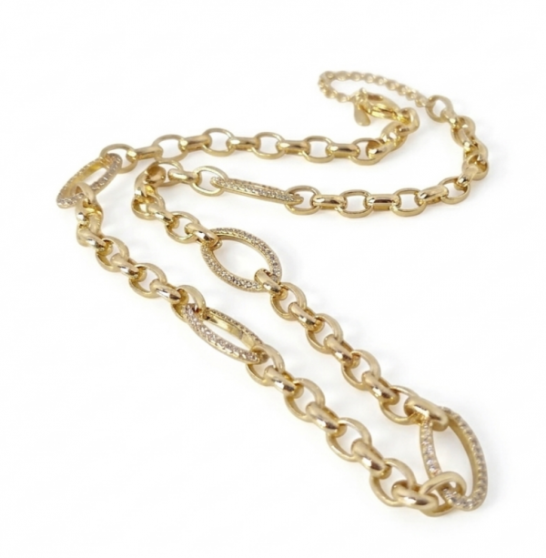 1664a Złoty łańcuszek naszyjnik 40+5cm pozłacany 14k 