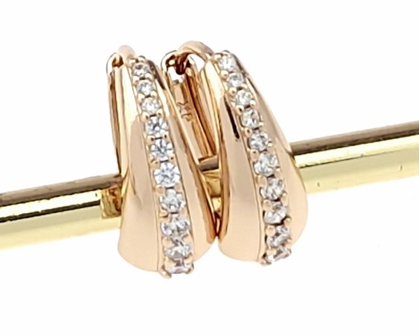 4811 Złote kolczyki cyrkonie pozłacane 18k Xuping wiszące 