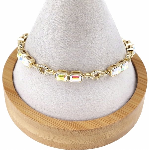 2688 Bransoletka elegancka złota Austrian Crystal 16+2+2cm pozłacana 14k Xuping cyrkonie