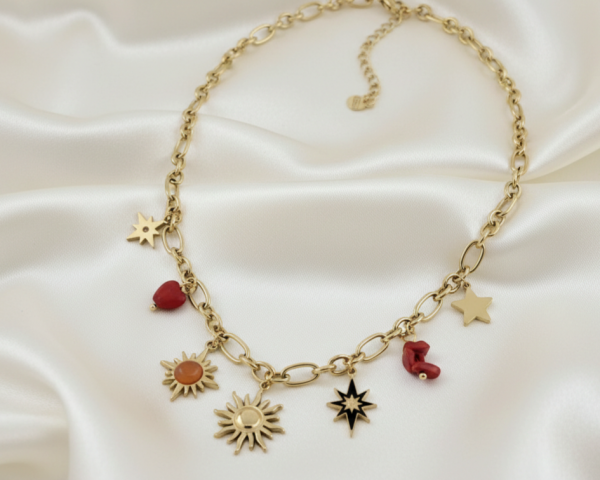 843c Złoty łańcuszek 41+5cm naszyjnik stal chirurgiczna nierdzewna 316L