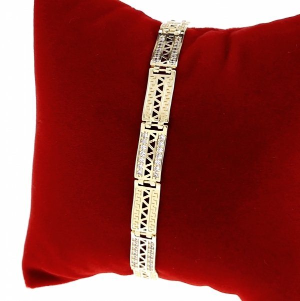 1866 Bransoletka złota elegancka 20cm cyrkonie pozłacana 14k Viki Lady