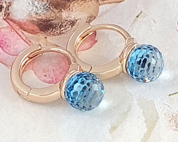 481 Kolczyki złote Austrian Crystal cyrkonia pozłacane 18k Xuping wiszące 