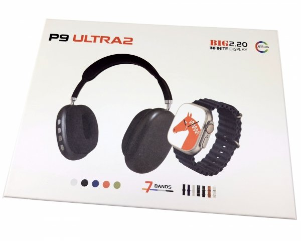 ***Smartwatch P9 Ultra 2 zegarek wygodny sylikonowy pasek słuchawki bezprzewodowe