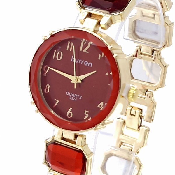 op93 Ekskluzywny damski złoty zegarek błyszczący cyrkonie Kurren klasyk