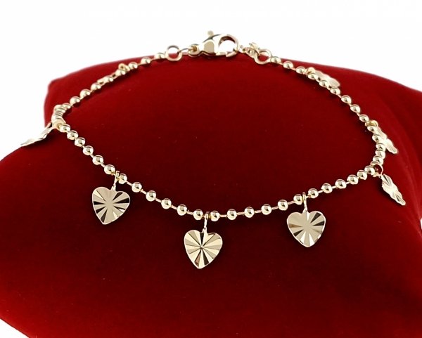 2090 Bransoletka elegancka złota 16+3cm pozłacana 14k serce