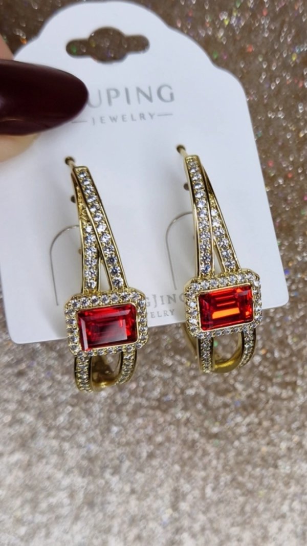 078k Kolczyki złote koła 3,7cm pozłacane Austrian Crystal wiszące 14K cyrkonie Xuping 