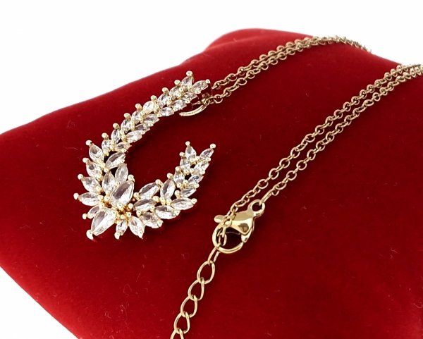 sz15 Złoty łańcuszek naszyjnik 40+5cm pozłacany 14k 