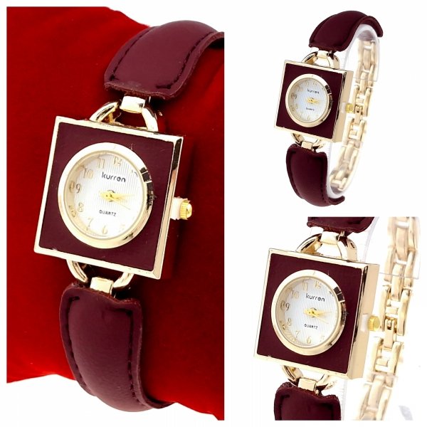 2429 Ekskluzywny damski złoty zegarek Kurren klasyk 