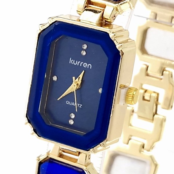 op25 Ekskluzywny damski złoty zegarek błyszczący cyrkonie Kurren klasyk