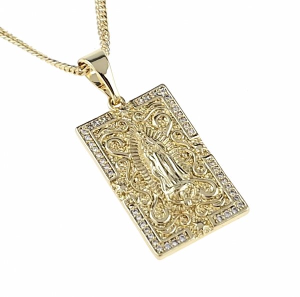 1086 Złota zawieszka cyrkonie błyszcząca pozłacana 14k Xuping medalik